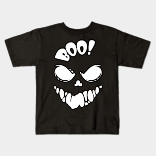 Halloween Boo, Trick or Treating. Spooky Face Kids T-Shirt